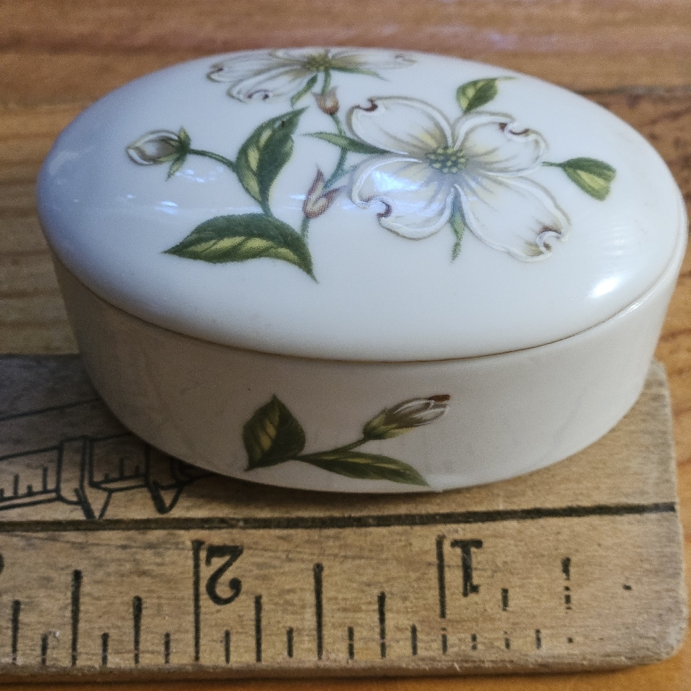 Floral Oval Ceramic Trinket Box
